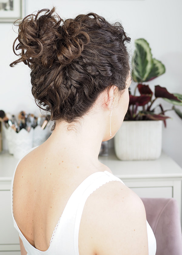 curly cailin curly loose bun upstyle