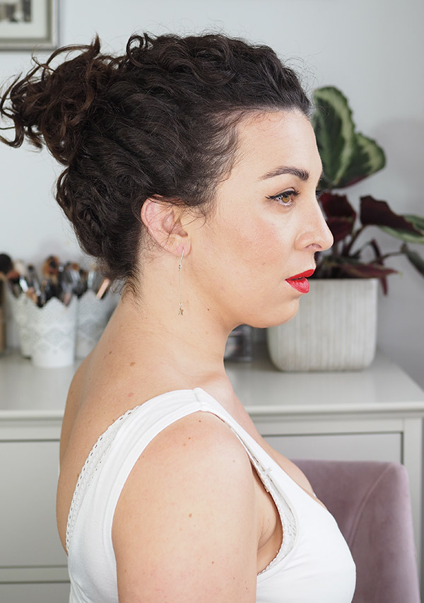 curly cailin curly loose bun upstyle