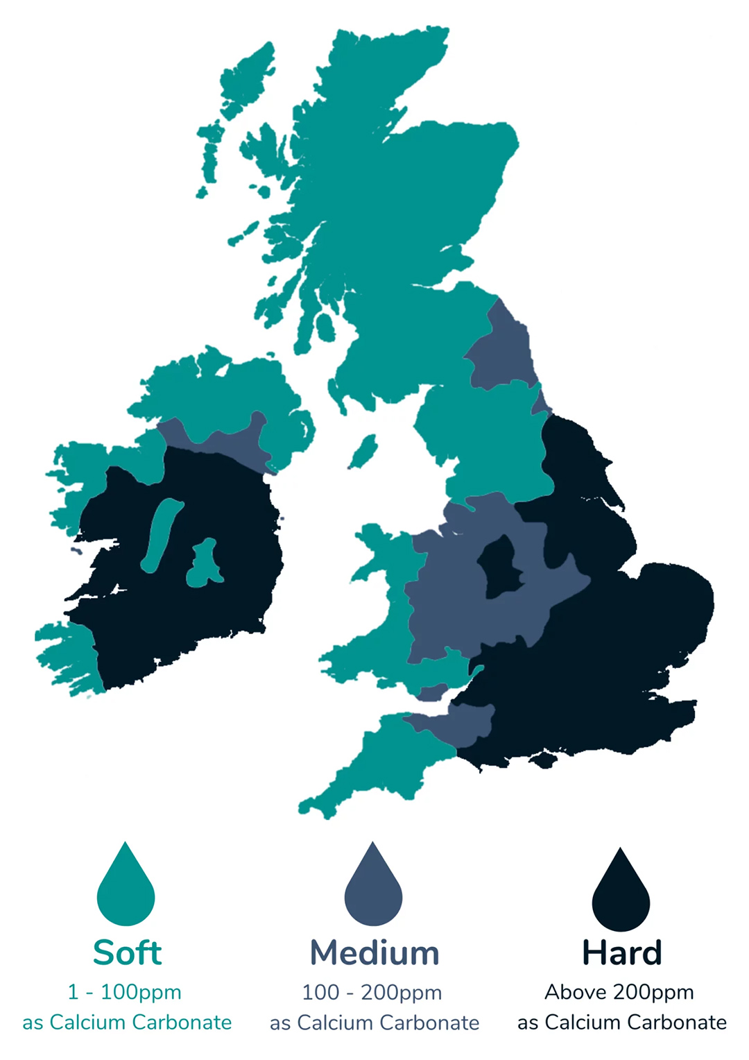 hard water map UK and Ireland